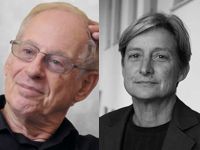 A portrait of Steven Krashen next to a portrait of Judith Butler.